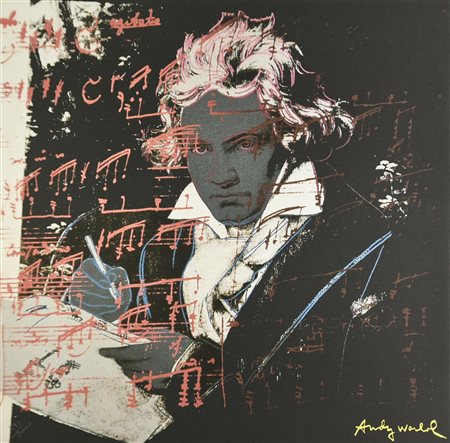 D'apres Andy Warhol BEETHOVEN stampa tipografica su cartoncino, cm 60x60; es....