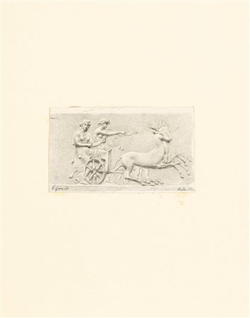 Vincenzo Gemito (Napoli 1852-1929)  - Scena con carro di Diana tratta da un altorilievo classico, 1871