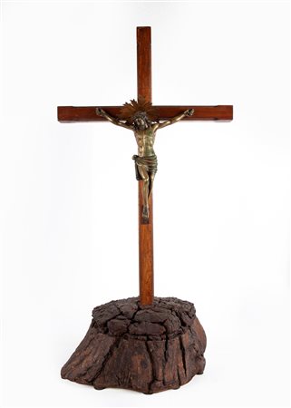 Scuola francese del XIX secolo Cristo crocifisso bronzo altezza cm 30,5 -...