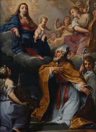 Gaetano Lapis (attribuito a) (Cagli 1706-Roma 1776) Madonna con Bambino e...