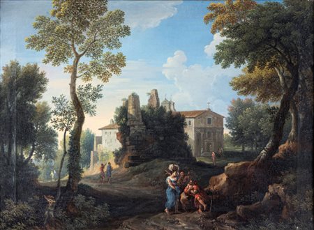 Jan Frans van Bloemen detto l'Orizzonte (Anversa 1662-Roma 1749) Paesaggio...