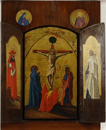 Artista del '900 Altare da viaggio, 1930 Tecnica mista su tavola cm 72x55...