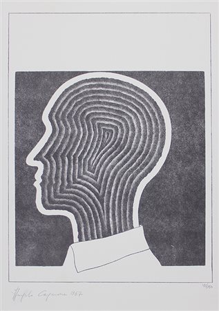 Cagnone Angelo Di profilo, 1967 litografia su carta, cm. 50x35, es. 133/150...