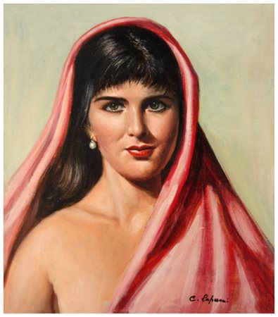 CARLO LAPUCCI Pisa 1913 – 1990 Miriam “la tunisina” Olio su tela 40 x 35....