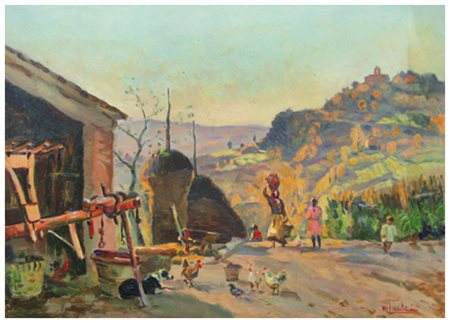 MARIO TAMBURINI Casciana Terme 1914 – 1989 Paesaggio 1962 Olio su tavola 35 x...