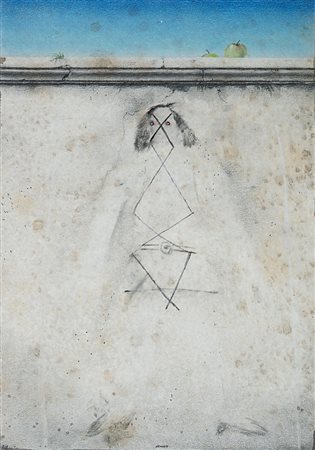 Armodio , Parma 1938 , "Figura" 1989 tecnica mista su carta, cm 34x23,5...