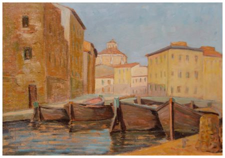 NELLO GIOVANNELLI Livorno 1922 – 1996 Senza titolo Olio su tavola 29,5 x 43....
