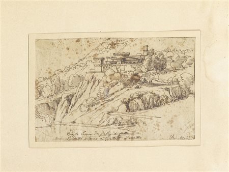 Pelagio Palagi (Bologna 1775-Torino 1860) Castello China su carta Firmato...