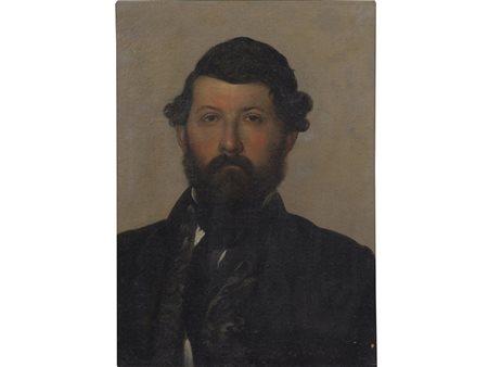 Anonimo (XIX secolo) Ritratto maschile Olio su tela Misure 54x42 cm