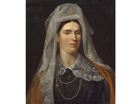 Anonimo (XIX secolo) Donna spagnola Olio su tela Misure 58x50 cm
