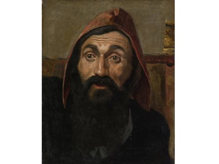 Stefano Ussi (Firenze 1822–1901) Volto Olio su tela Firmato Due piccoli...