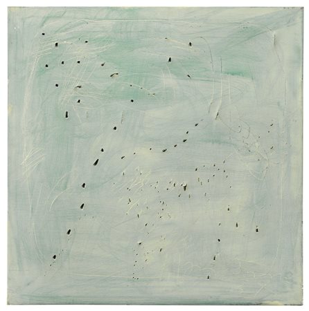 LUCIO FONTANA 1899 - 1968 CONCETTO SPAZIALE signed and dated 57, aniline,...