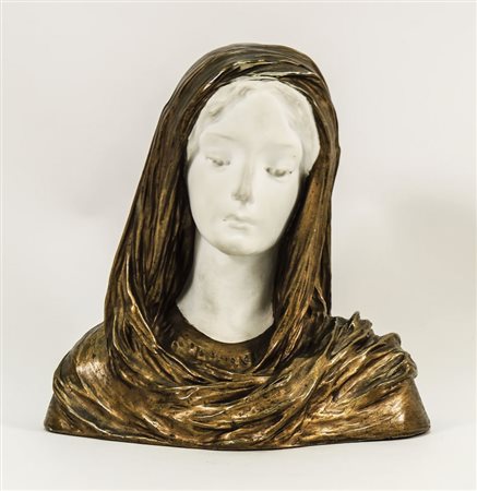 BUSTO FEMMINILE IN BISCUIT - BISCUIT FEMALE BUST Julien Caussé (1869-1914)...