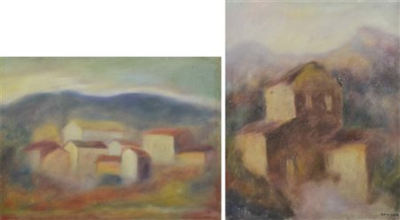 DONADEL BRUNO Farra di Soligo 1929 Paesaggi lotto di 2 olii su tela 50x66...