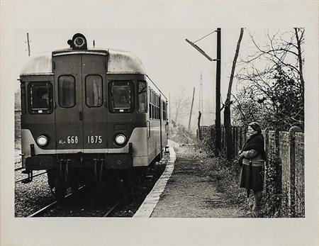 MIMMO JODICE Paesaggio con treno e donna 1980 - Landscape with Train and...
