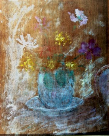 SEMEGHINI PIO (Quistello 1878 - Verona 1964) "Vaso di fiori" 1956 Olio su...