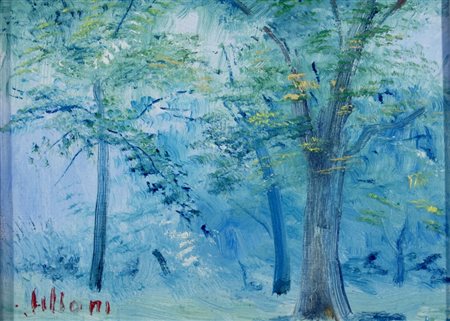 LILLONI UMBERTO (Milano 1898 - Milano 1980) "Tre alberi" 1968 Olio su tela...