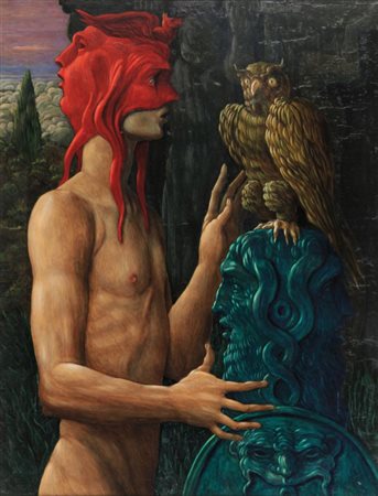 ALBERTO ABATE (1946) Ritratto dell'artista col suo demone 1984 olio su tela...