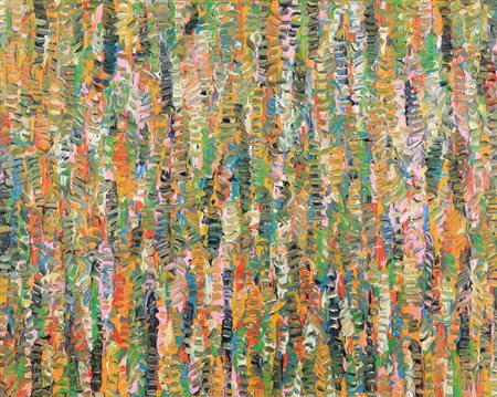 GIORGIO MOISO (1942) Campo di fiori colti 1993 olio su tela cm 120x150...