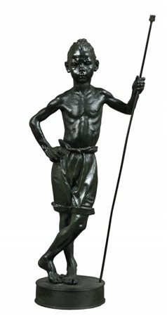 FRANCESCO MESSINA (1900 - 1995) Pescatore scultura in bronzo h cm 60 firmato...