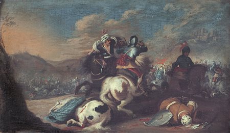 ROCCO GIOVANNI LUIGI Napoli 1701 - 1759Scontro di cavalieri cristiani e...