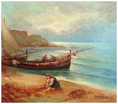 RAFFAELE DEL ROSSO Orbetello 1859 – 1927 Senza titolo Olio su tavola 35 x 41....