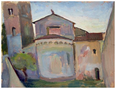 SANTI MACCHIA Pisa 1884 – 1964 San Michele degli Scalzi Olio su cartone 19 x...
