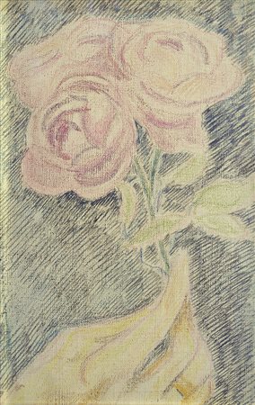 Carlo Levi (Torino, 1902 - Roma, 1975) ROSE Pastelli su tela, cm. 24x30 Firma...