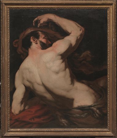 Giovanni Battista Langetti(Genova 1635-Venezia 1676)ERCOLEolio su tela, cm...