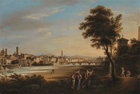 Giuseppe Gherardi(Firenze 1788 – 1884)VEDUTA DI FIRENZE olio su tela, cm 50 x...
