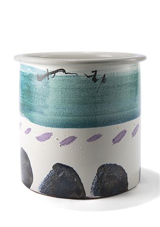 Chin Hsiao (Shanghai 1935) - "Senza titolo" vaso in ceramica smaltata...