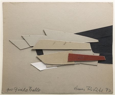Hans Richter (Berlino 1888 - Locarno 1976) - "Senza titolo" 1972 collage su...