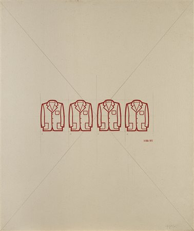 Tino Stefanoni (Lecco 1937) - "Le giacche" 1972 tecnica mista su tela...
