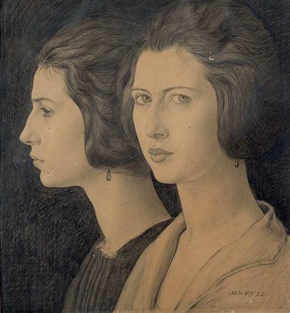 UBALDO OPPI Bologna 1889 – Vicenza 1942 Ritratto della moglie, 1922 matita su...
