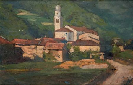 UBALDO OPPI Bologna 1889 – Vicenza 1942 Paesaggio – Valle di Cadore olio su...