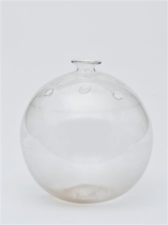 Manifattura di Murano - Piccolo vaso sferoidale portafiori in vetro cristallo...