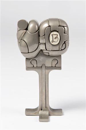 Miguel Berrocal (1933 - 2006) - Piccola scultura "mini-Cristina" in metallo...
