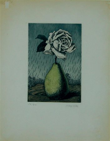 Magritte René Pera e Rosa acquaforte e acquatinta su carta, cm. 28x23 (lastra...