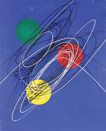 Crippa Roberto Spirali Blu, 1951 olio su tela, cm. 50x40 firmato, datato e...