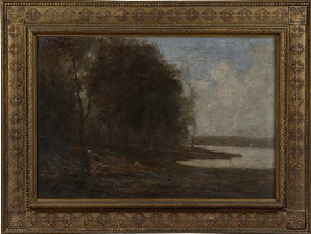 Filippo Massaro (1900-?) Paesaggio olio su tela 65x95 cm