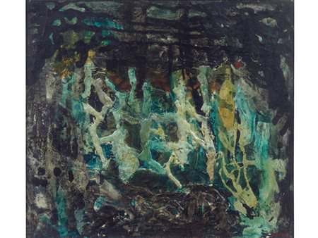 Samos Koler (1909-1988) Senza Titolo Tecnica mista olio smalto 34x39 cm