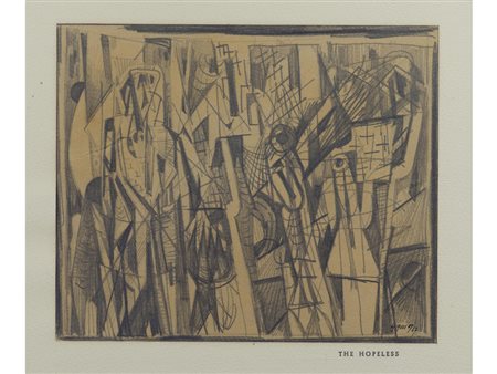 Samos Koler (1909-1988) The Hopeless matita su carta 20x24 cm