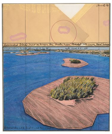 Christo N.1935 SURROUNDED ISLANDS (PROJECT FOR BISCAYNE BAY, GREATER MIAMI,...