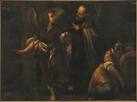Scuola toscana, sec. XVIISAN PIETRO LIBERATO DALL'ANGELOolio su tela, cm...