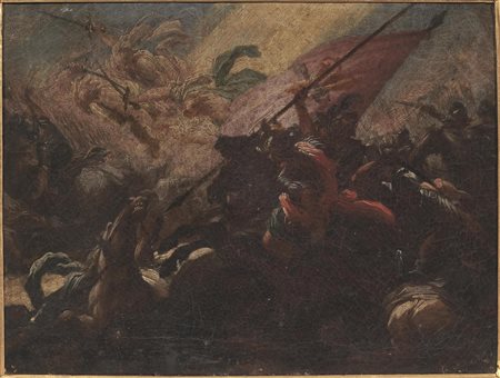 Scuola fiorentina, sec. XVIII SCENA DI BATTAGLIA olio su tela, cm 26,5x35 &nbsp;