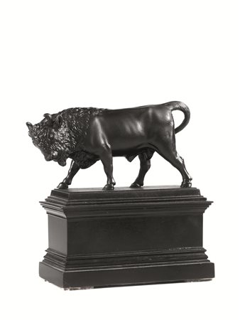 SCULTURA, SECOLO XVII, in bronzo modellata come un toro alla maniera del...