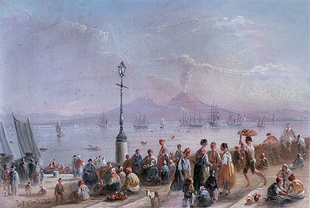 CANDIDO SALVATORE Attivo a Napoli 1814/1869Napoliolio su cartoncino cm....