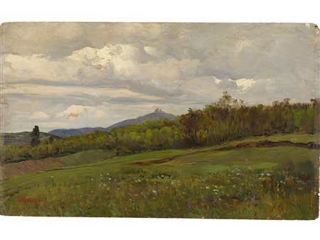 Giuseppe Grassis (Torino 1870-1949) Paesaggio Olio su tavoletta Datato 1901...