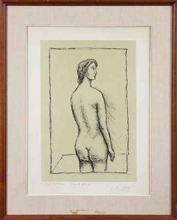 CARRA' CARLO (1881 - 1966) Nudo di schiena. 1962. Litografia. Cm 40,00 x...