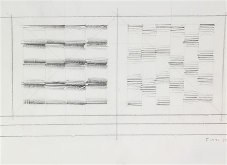 Finzi Ennio Senza titolo, 1968 matita su carta, cm. 23x28,5 firmata e datata...